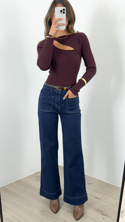 SYDNEY KNIT TOP - WINE