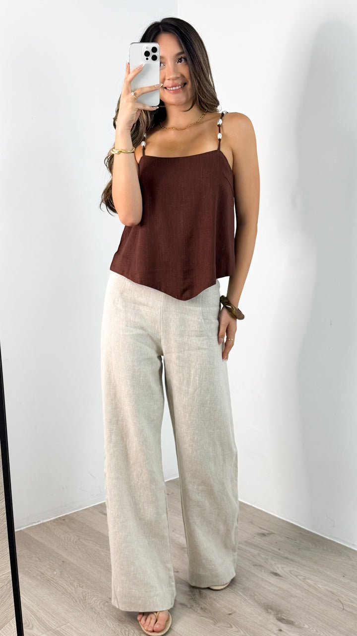 PORTELLI TOP - CHOCOLATE