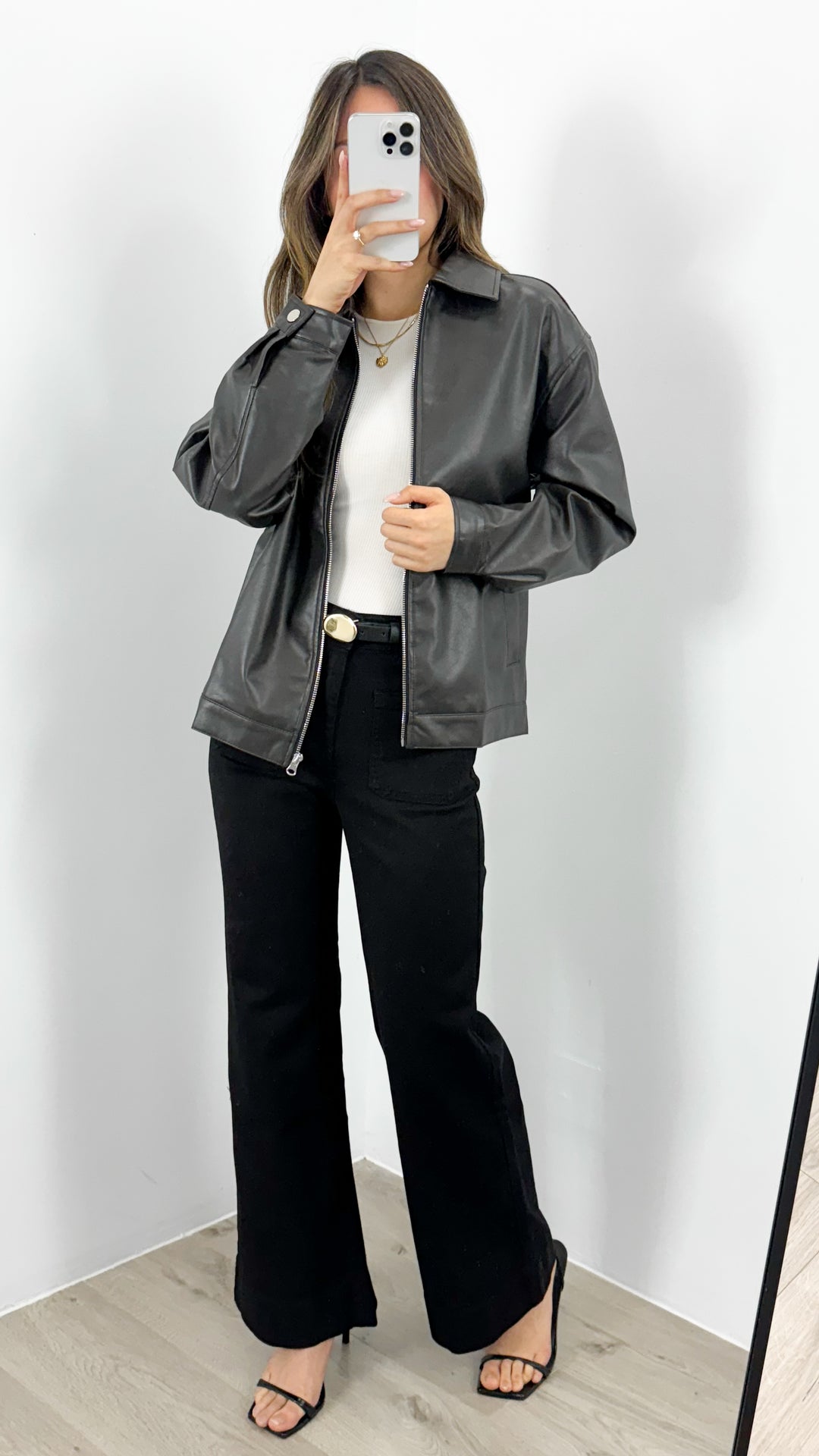 MARVIN PU JACKET - DARK CHOCOLATE / WASHED BLACK