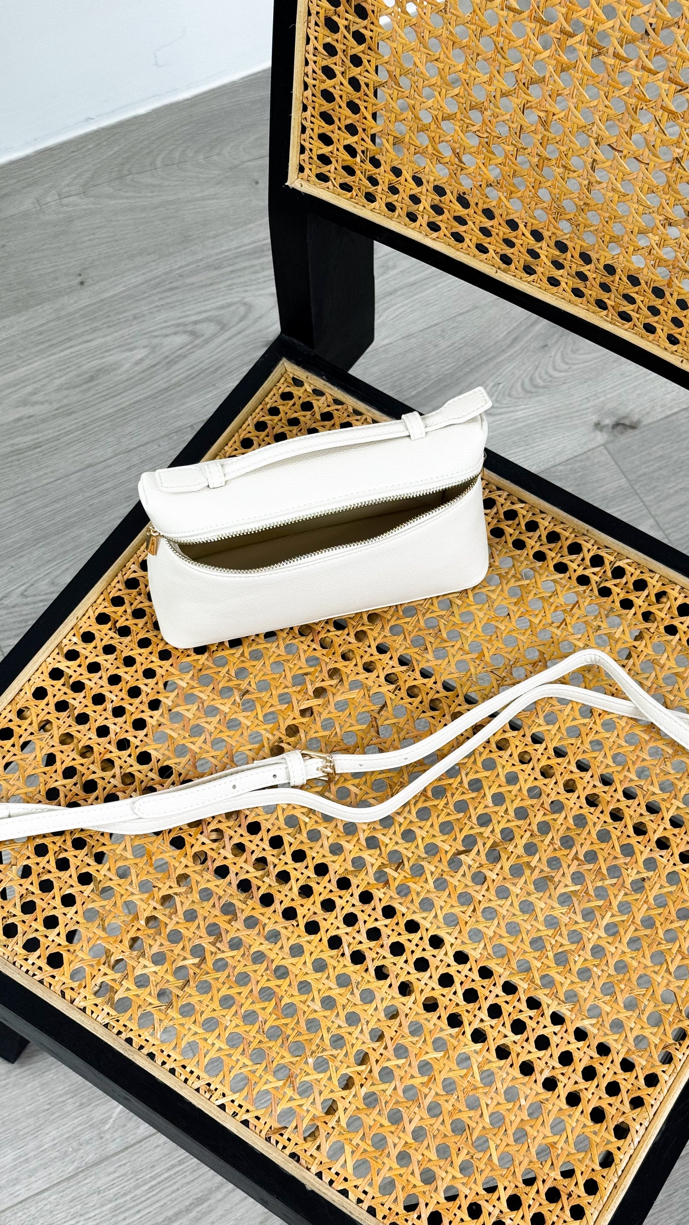 THALIA TOP HANDLE CROSSBODY BAG - CREAM