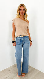 BETHENNY KNIT TOP - NATURAL