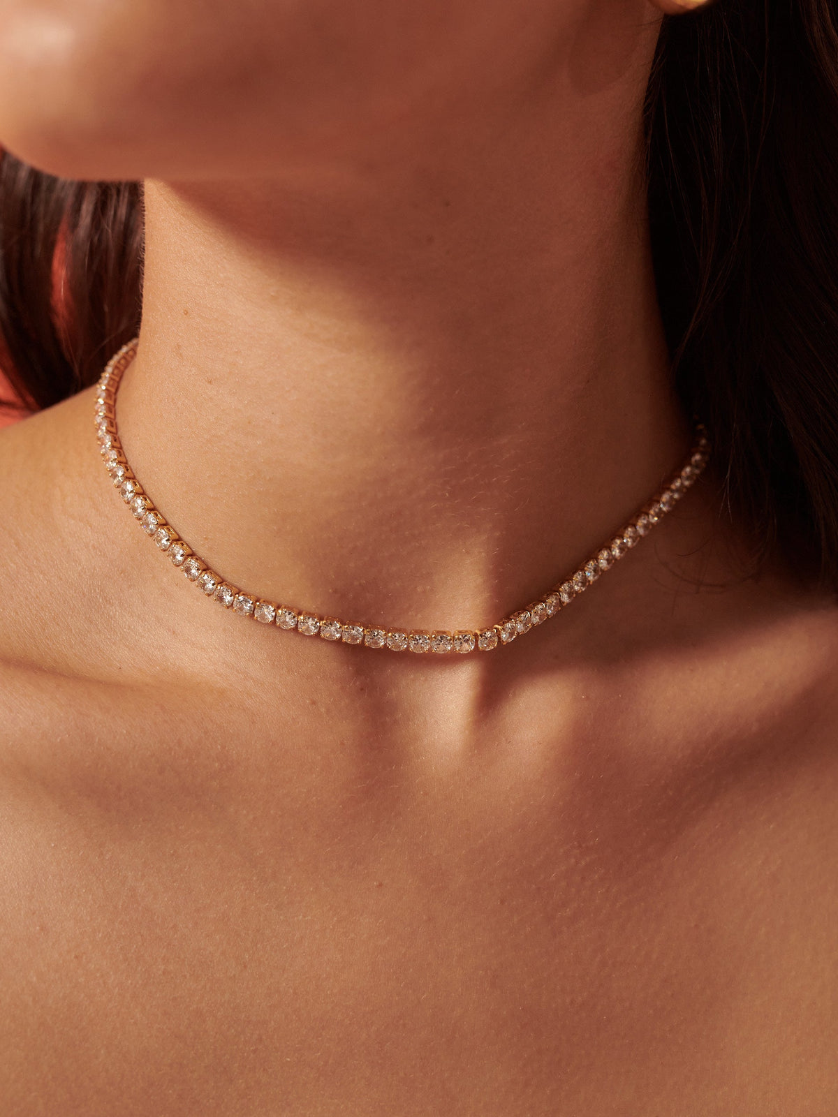 TENNIS DIAMONTE 18K GOLD PLATED NECKLACE - GOLD
