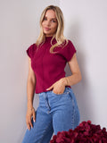 ROWE KNIT TOP - MULBERRY