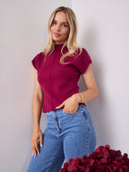 ROWE KNIT TOP - MULBERRY