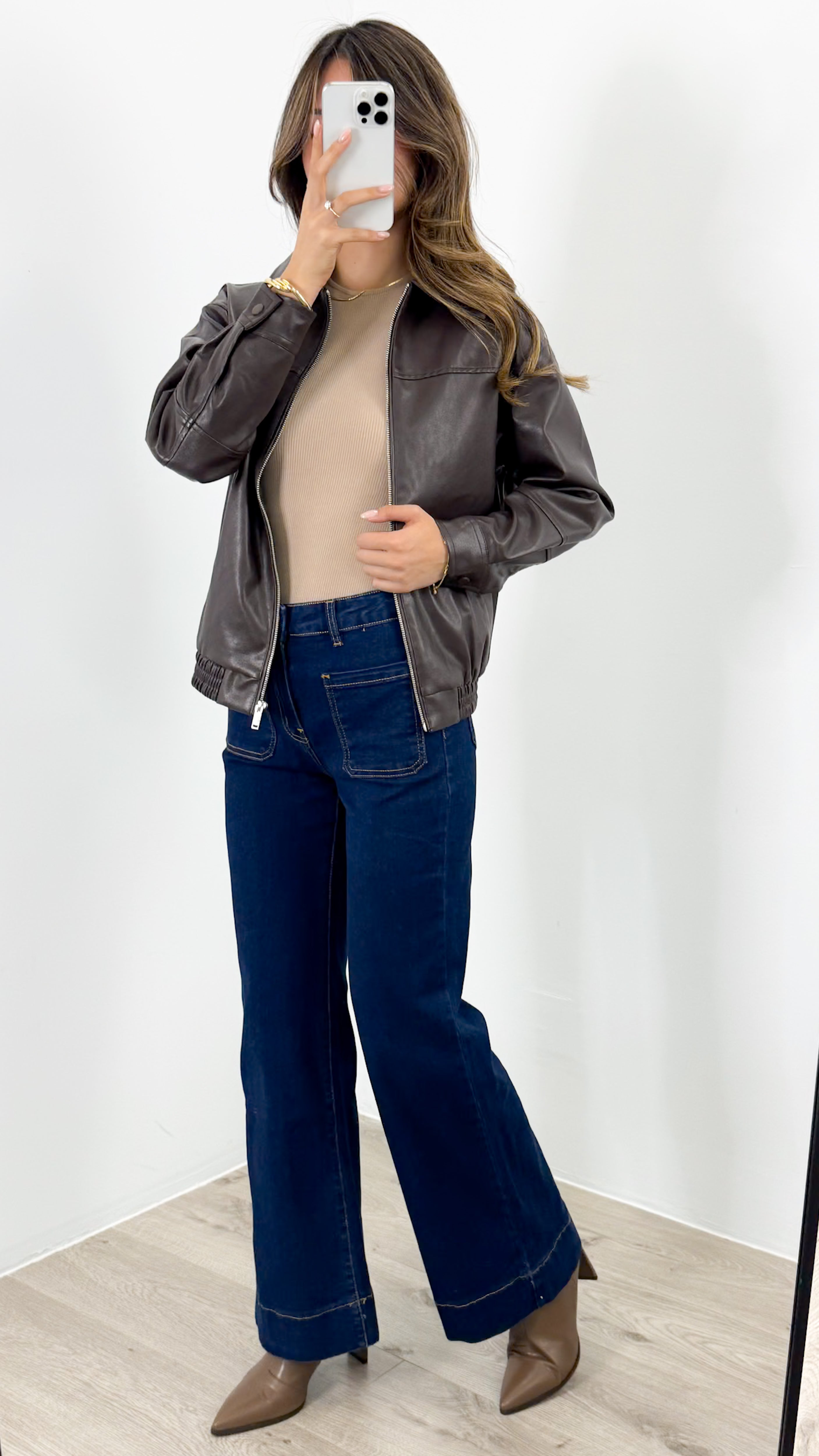 JAMISON PU JACKET - CHOCOLATE