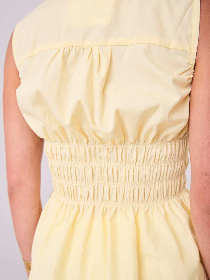 DEMI SHIRRED SHIRT - YELLOW