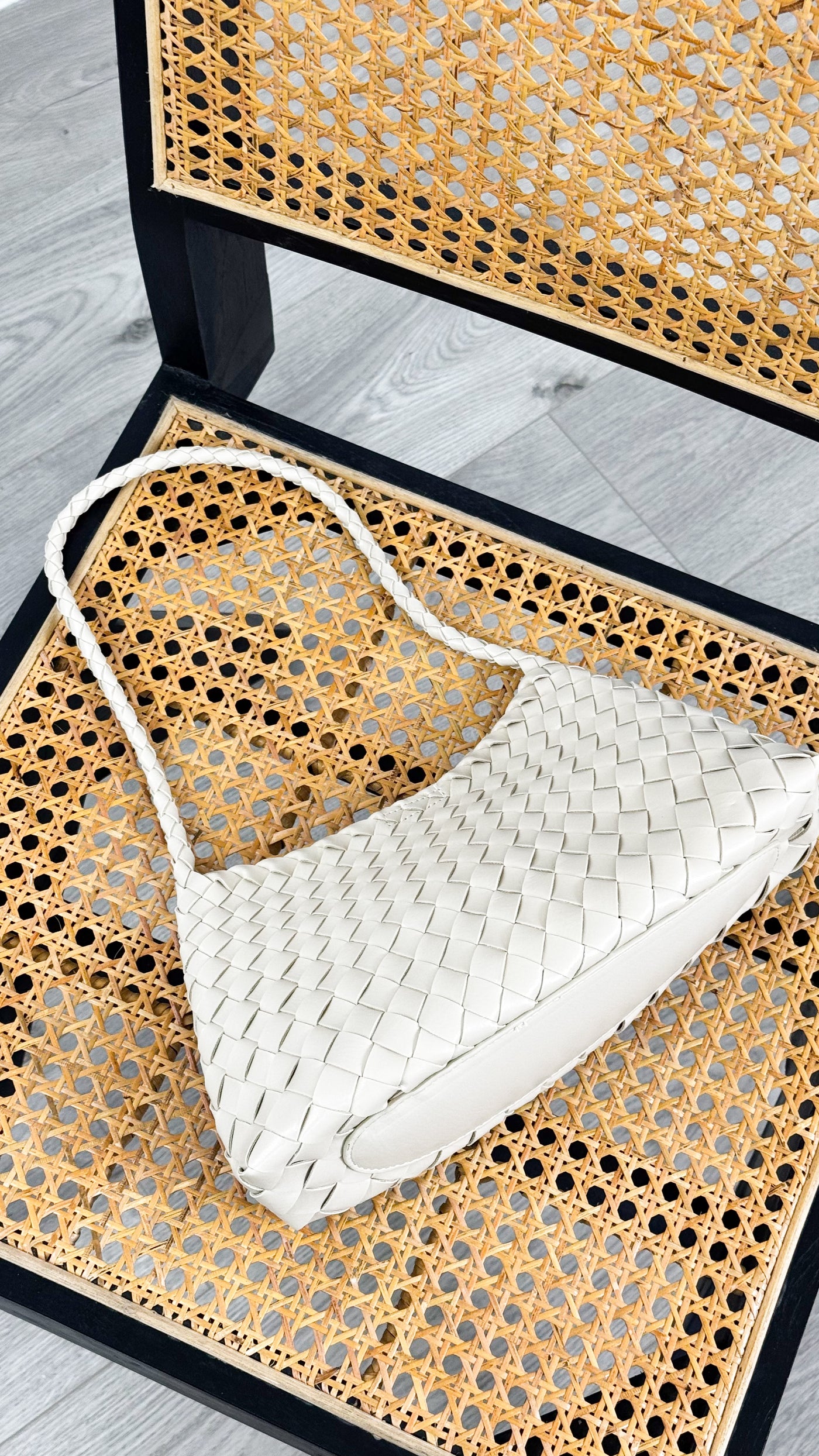 ROSELLE WOVEN SHOULDER BAG - IVORY