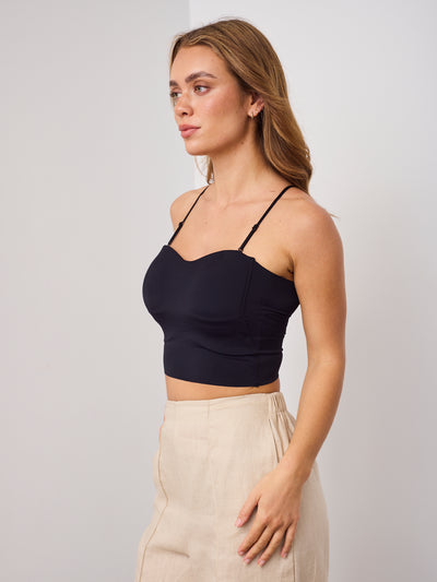 BRA SINGLET TOP - BLACK