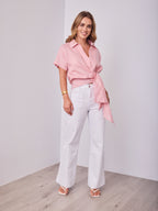 COMO LINEN SHIRT - DUSTY PINK
