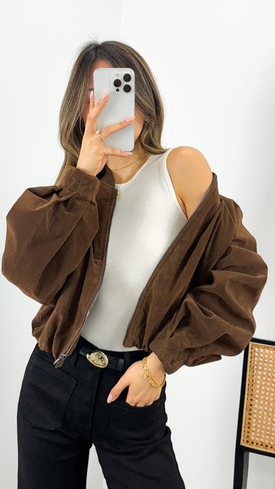 VANCE BOMBER JACKET - CHOCOLATE