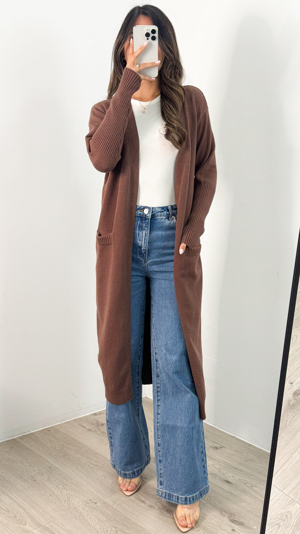 MAXWELL LONG CARDI - CHOCOLATE