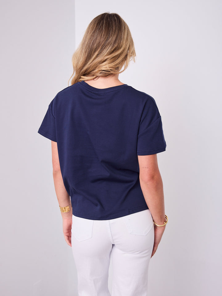 ESTHER EASY TUCK TEE - NAVY