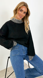 BESSIE STITCH KNIT - BLACK