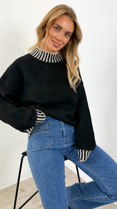 BESSIE STITCH KNIT - BLACK