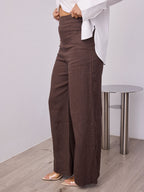 HANNAH LINEN PANT - CHOCOLATE