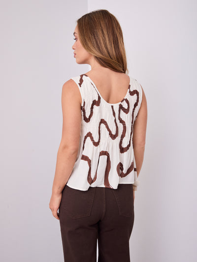 JOEY TOP - WHITE/BROWN