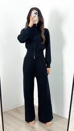 ENZA ZIP KNIT SET - BLACK
