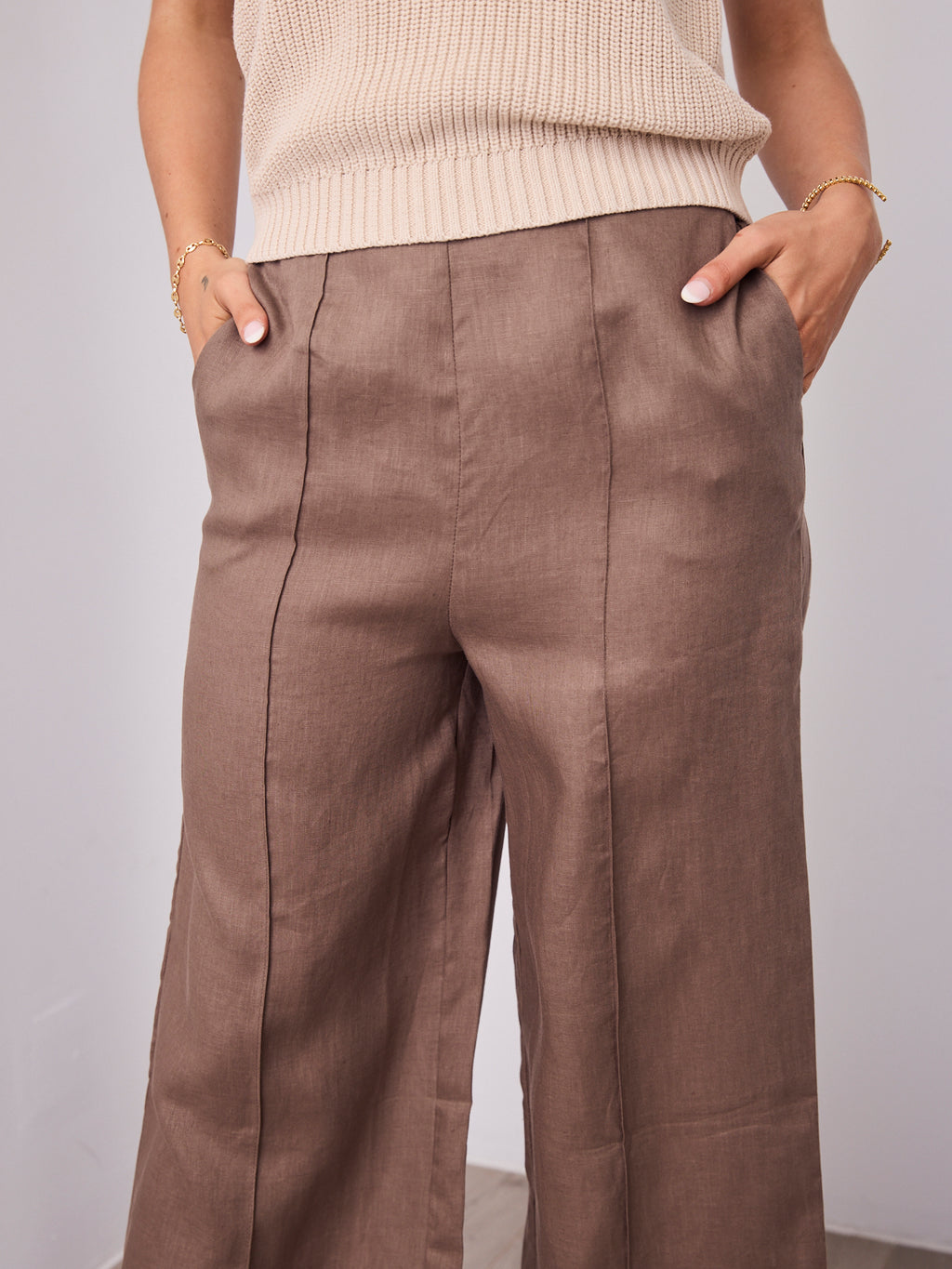 BAKER LINEN PANT - CHOCOLATE