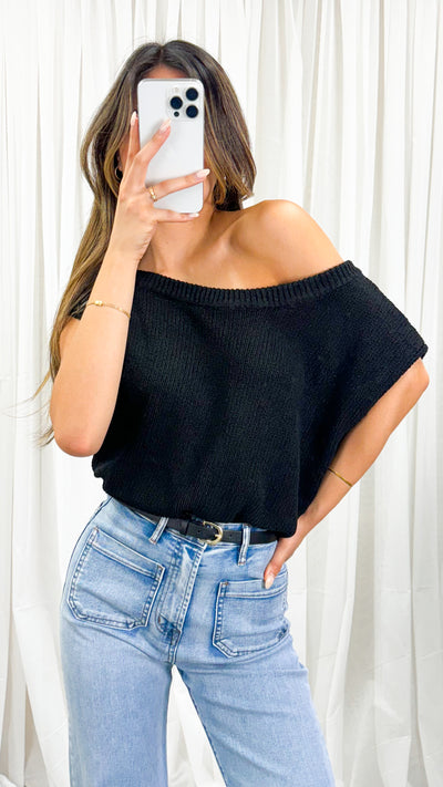 BETHENNY KNIT TOP - BLACK