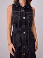 ZHANE DENIM DRESS - BLACK
