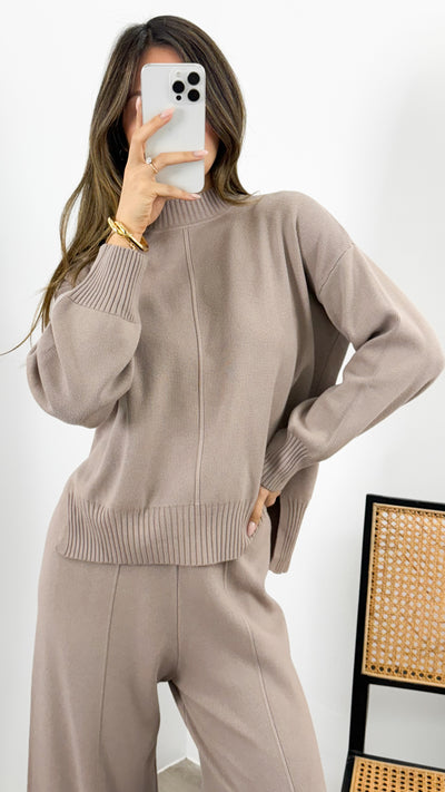 DELTA KNIT TOP - MUSHROOM