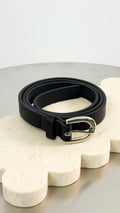 LOMANCE SKINNY BELT - BLACK/SILVER