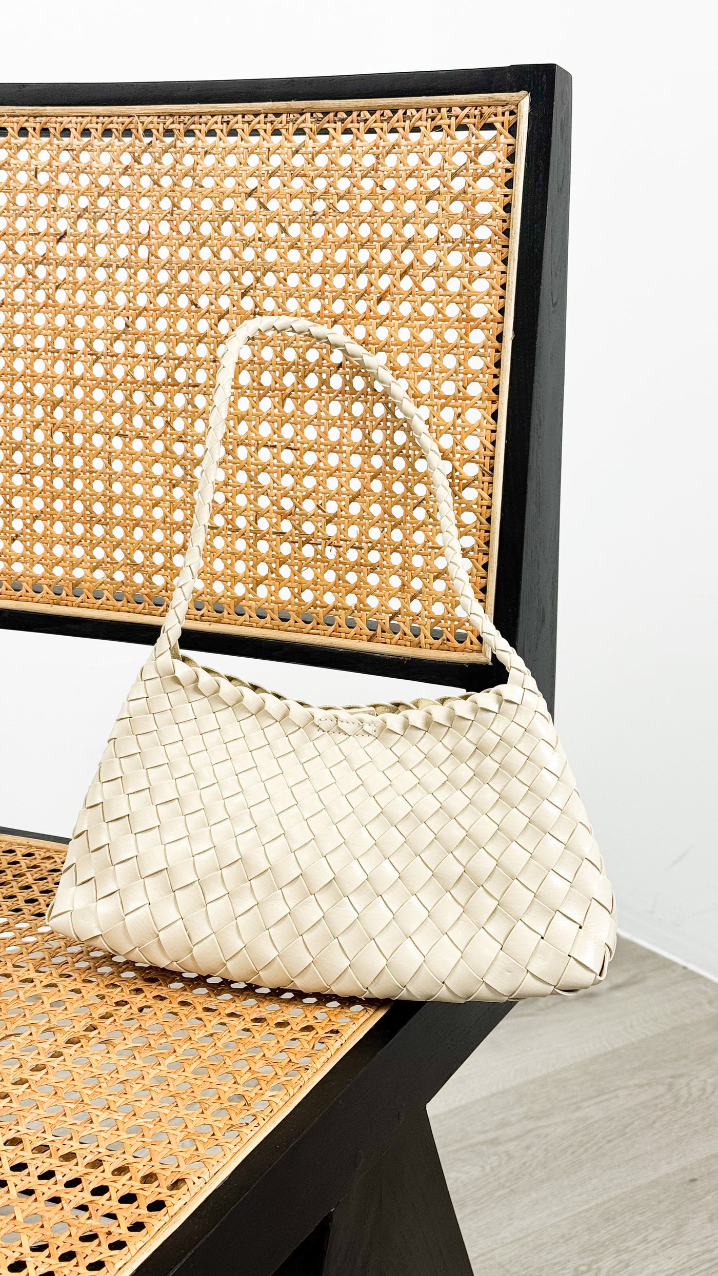 ROSELLE WOVEN SHOULDER BAG - IVORY