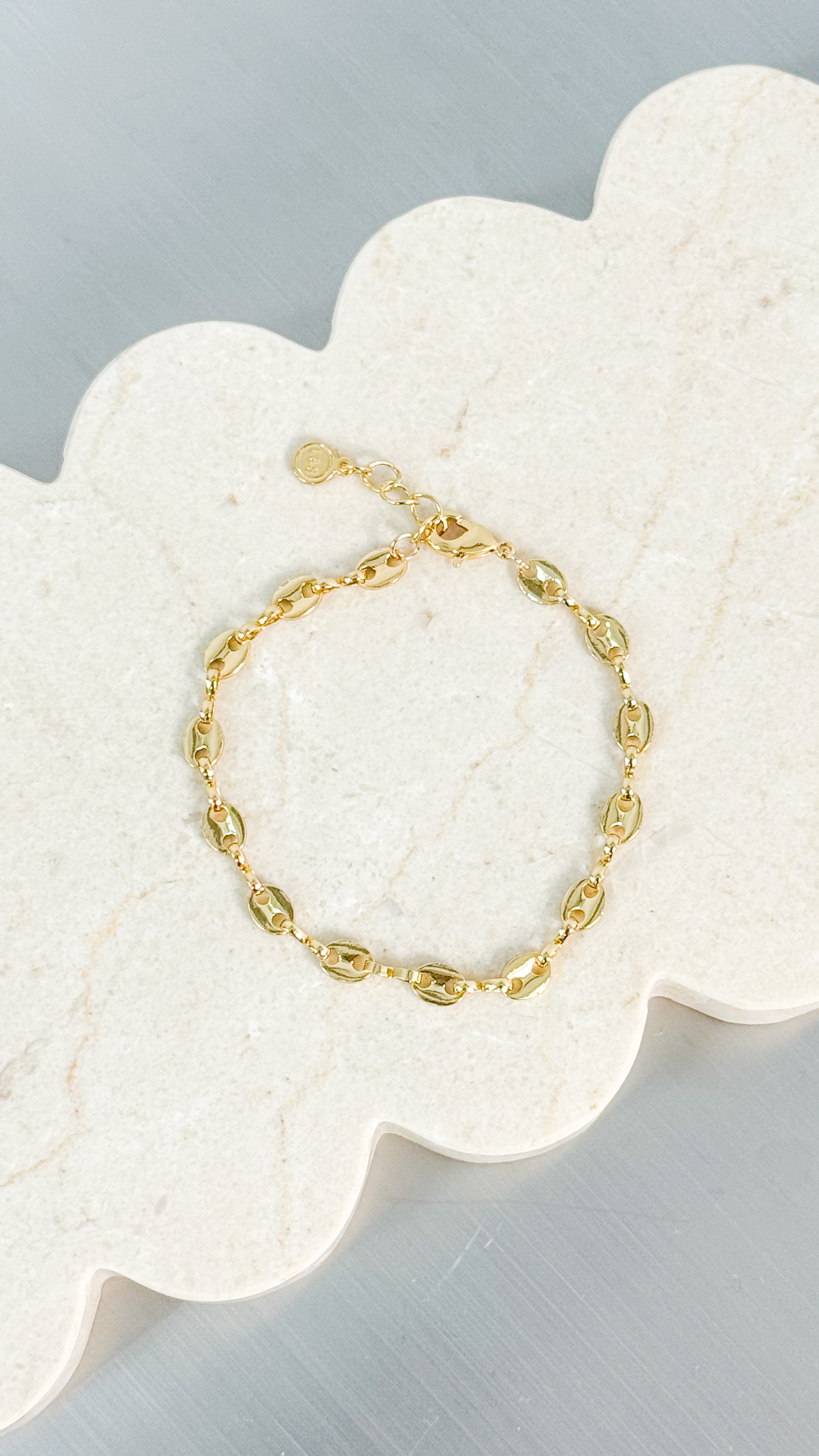 PUFF MARINER CHAIN 18K GOLD PLATED BRACELET - GOLD
