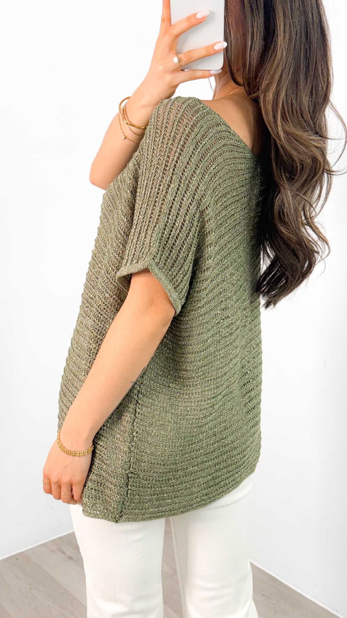 THEA KNIT TOP - OLIVE