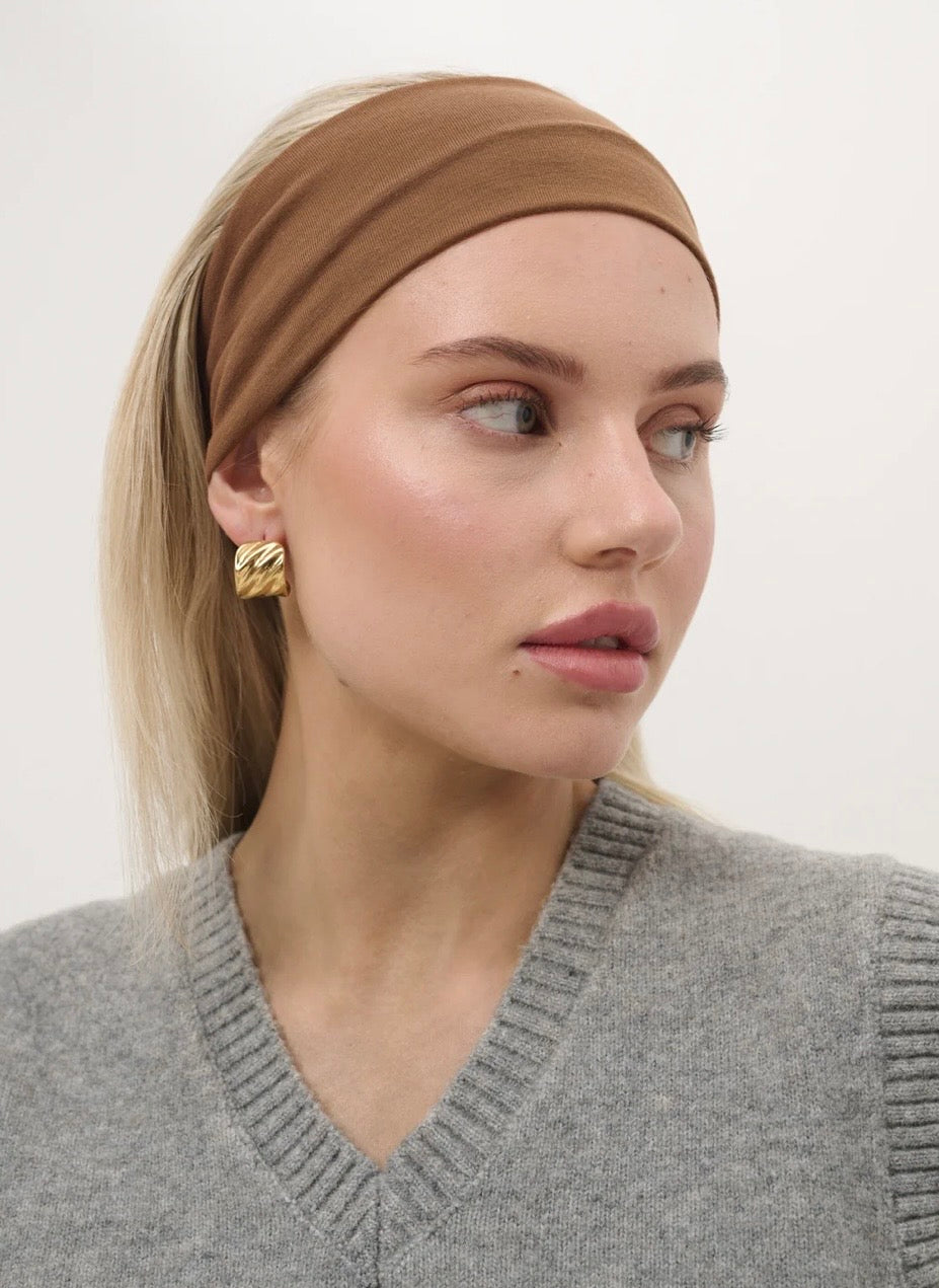 VERA TEXTURED 18K GOLD PLATED EARRING - GOLD