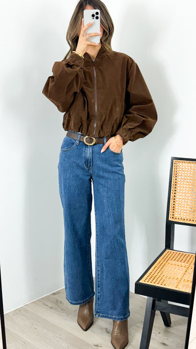 VANCE BOMBER JACKET - CHOCOLATE