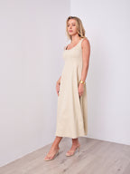 EVE DENIM DRESS - BEIGE
