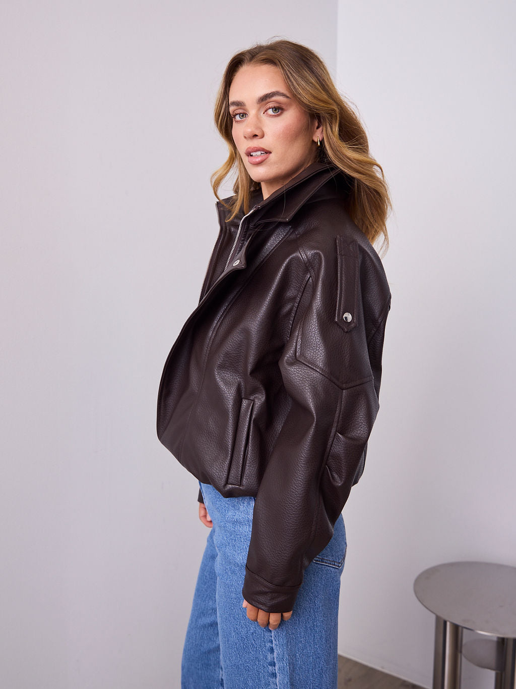 AXEL PU JACKET - CHOCOLATE