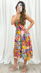 SICILIAN SUN + MOON DRESS - MULTI