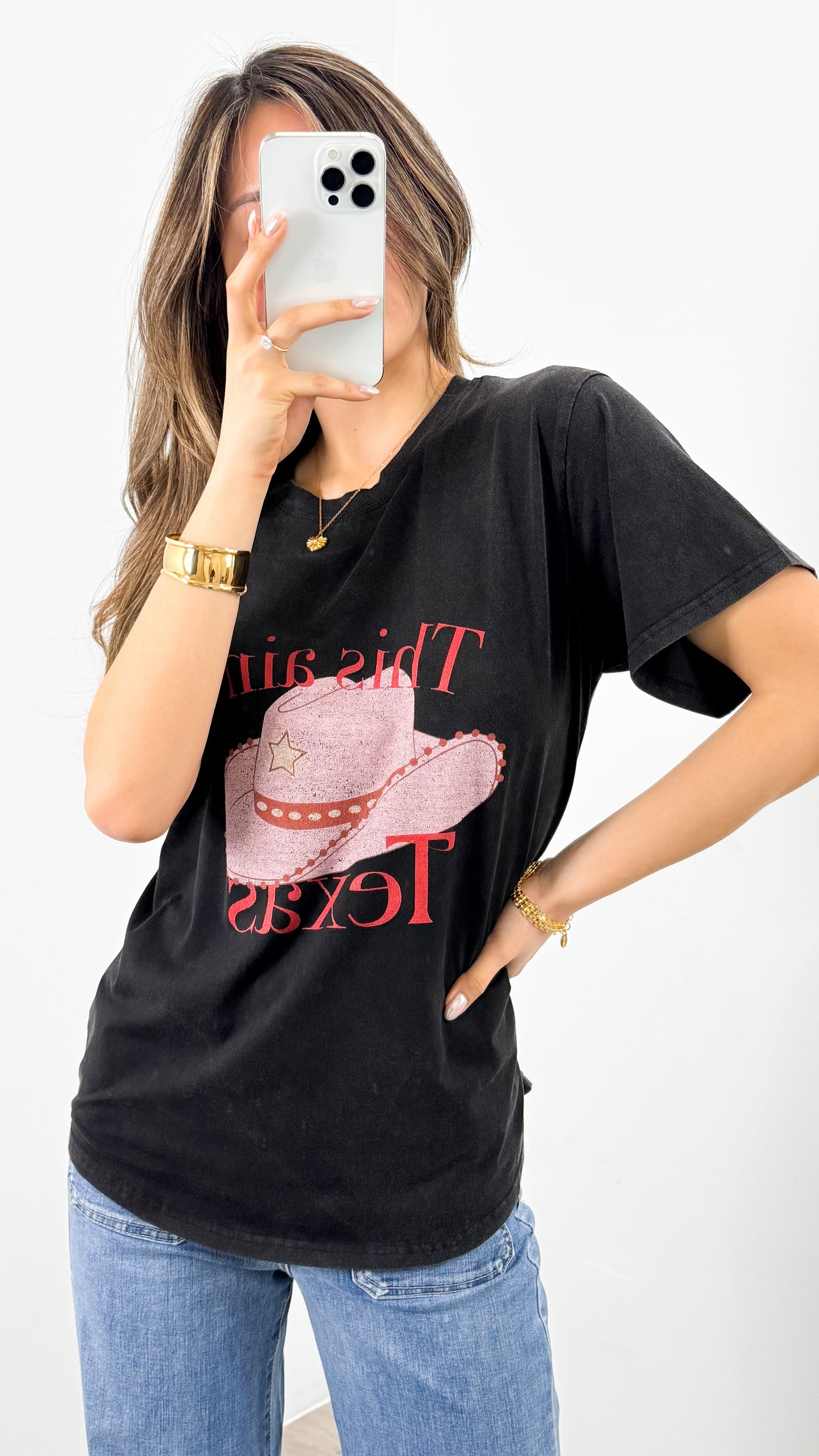 TEXAS TEE - WASHED BLACK