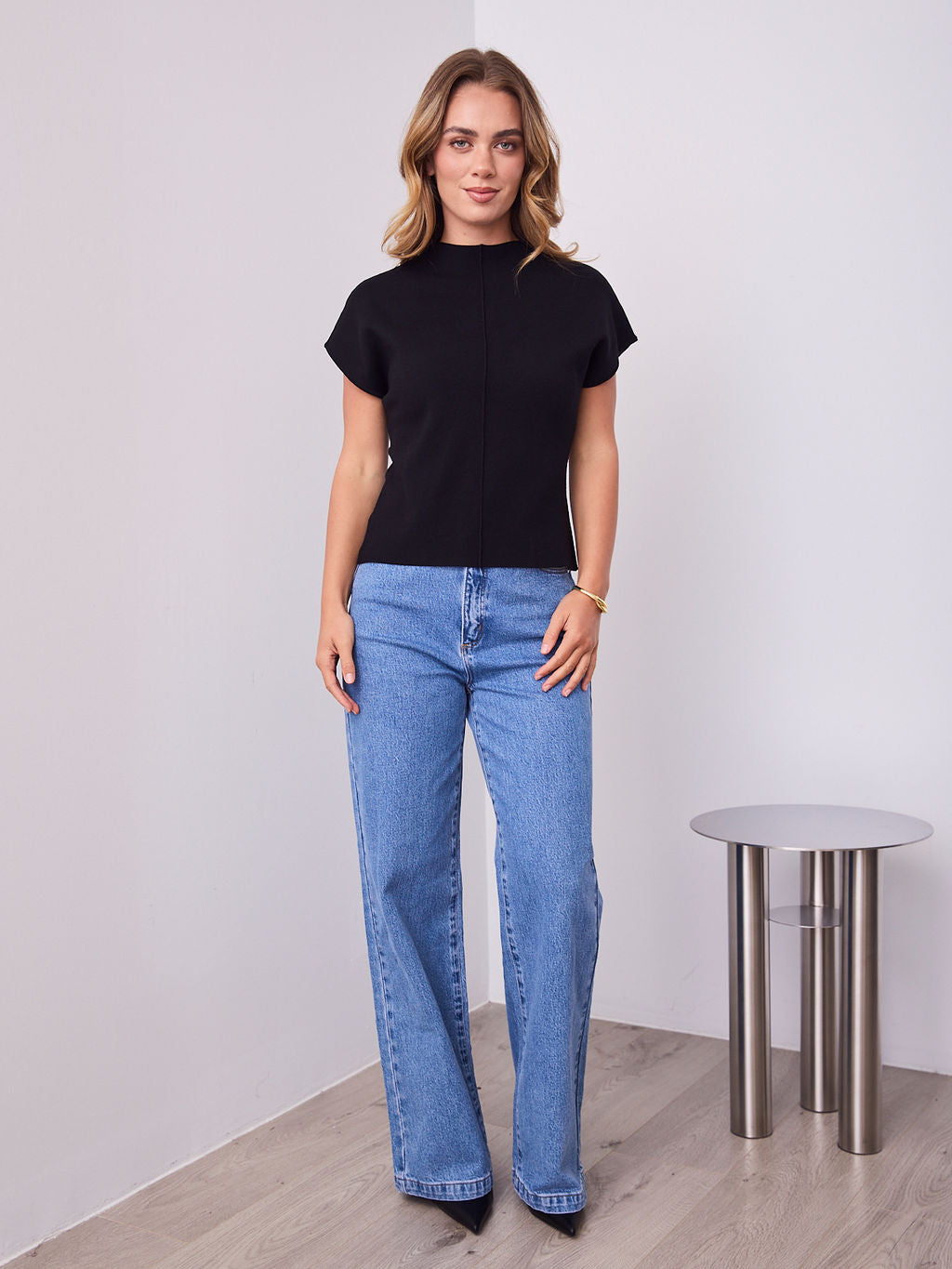 ROWE KNIT TOP - BLACK