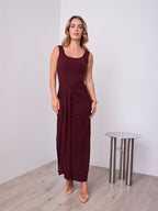 CELINE DRESS - MERLOT