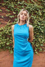 PAROS LINEN DRESS - BLUE