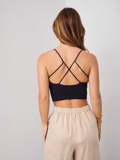 BRA SINGLET TOP - BLACK