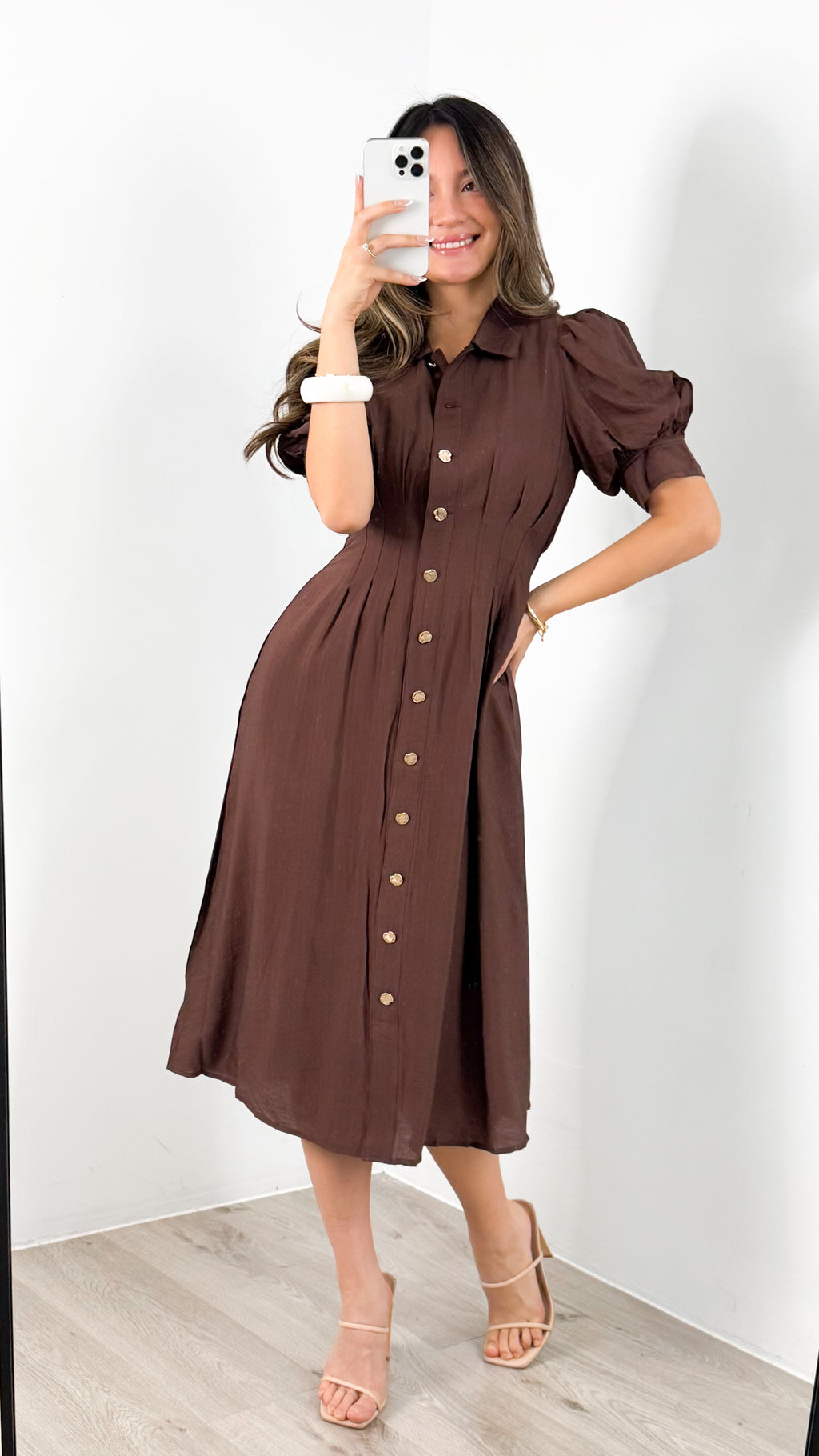 CASSANDRA DRESS - CHOCOLATE