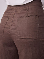 HANNAH LINEN PANT - CHOCOLATE