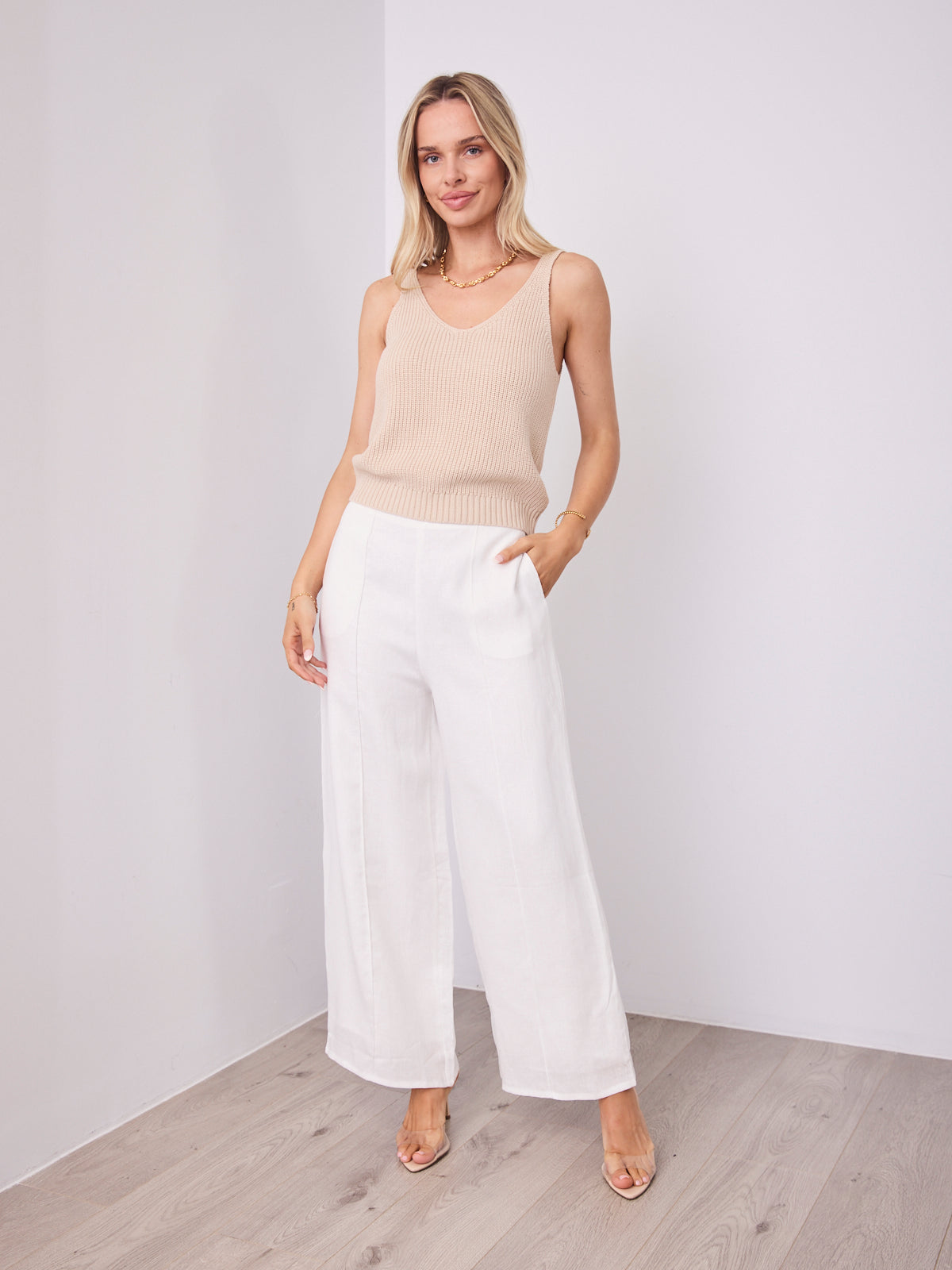 BAKER LINEN PANT - WHITE