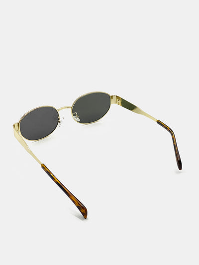 HELENA OVAL SUNNIES - GOLD/BLACK