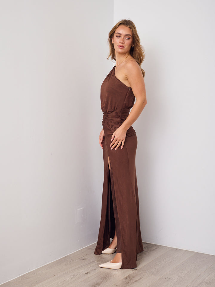 AXARA DRESS - CHOCOLATE