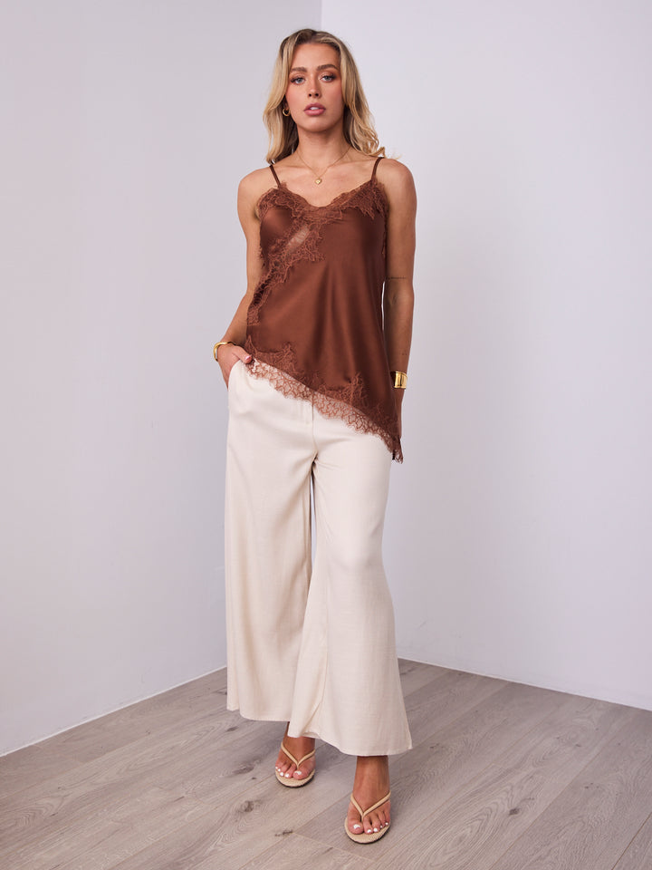 STELLA LACE CAMI - CHOCOLATE