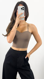 BRA SINGLET TOP - MOCHA