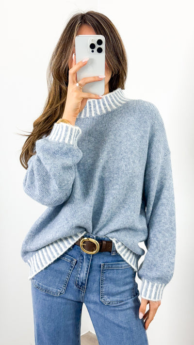 BESSIE STITCH KNIT - BLUE