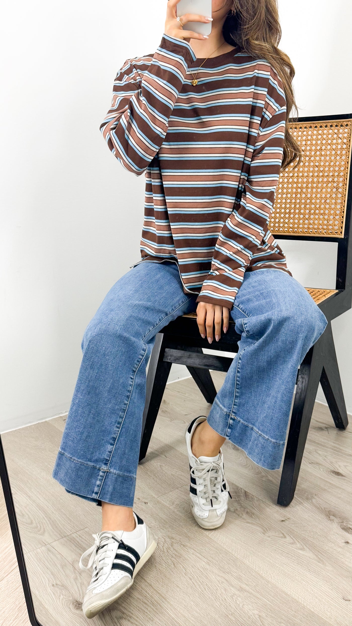 BOWEN STRIPE TOP - TAN