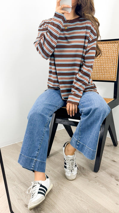 BOWEN STRIPE TOP - TAN
