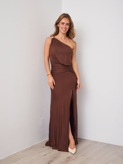 AXARA DRESS - CHOCOLATE